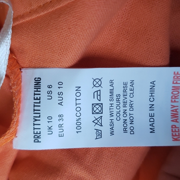 NWT Pretty Little Thing orange drape mini skirt - Picture 7 of 7
